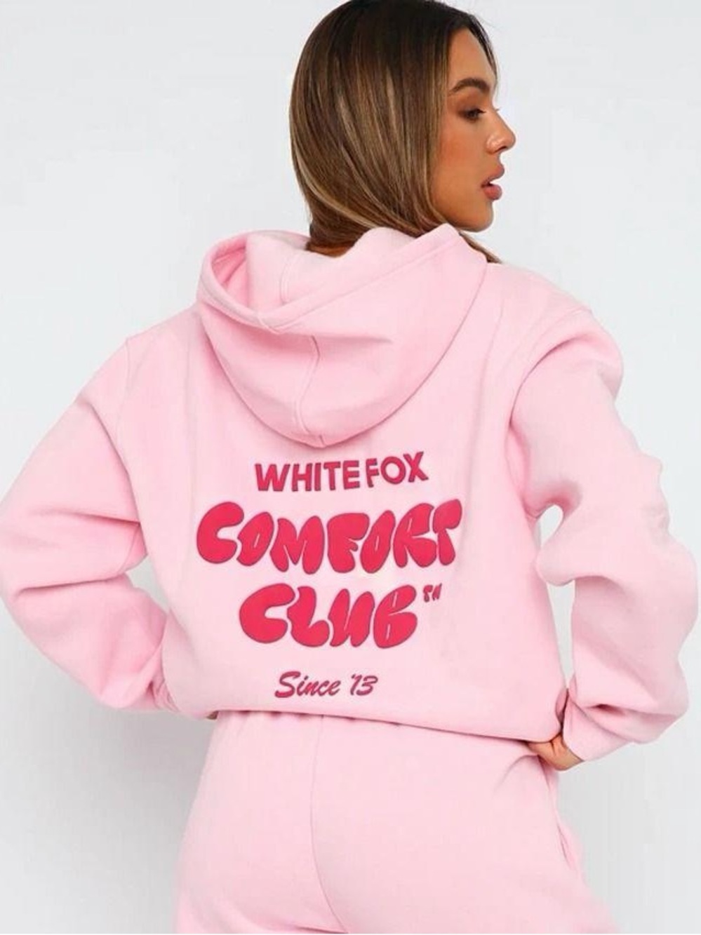 White Fox Comfort Club Oversized Hoodie Bon Bon Pink XS/S